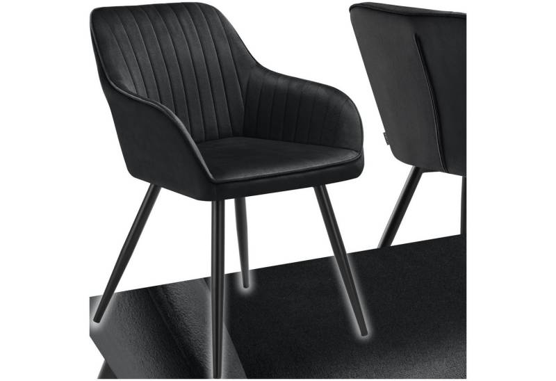 tectake Esszimmerstuhl Stuhl Marilyn, Samtoptik, gesteppt (Set, 1 St), Extra weicher Samtbezug mit stilvollem Steppmuster von tectake