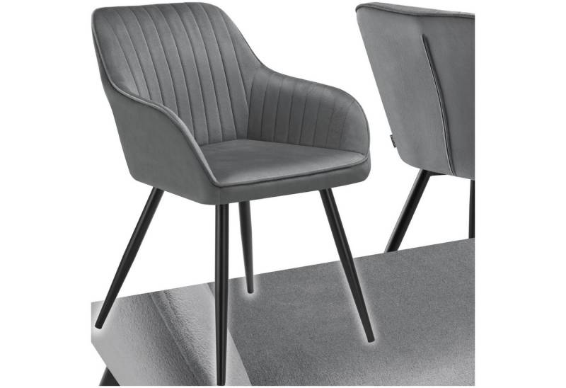 tectake Esszimmerstuhl Stuhl Marilyn, Samtoptik, gesteppt (Set., 1 St), Extra weicher Samtbezug mit stilvollem Steppmuster von tectake