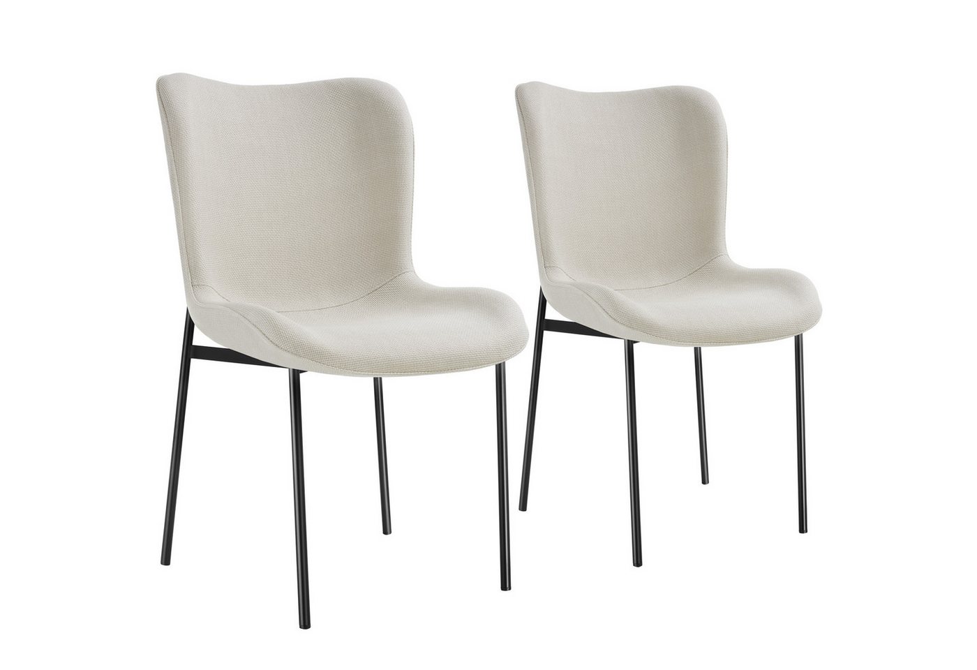 tectake Esszimmerstuhl Polsterstuhl (2er Set, 2 St), ergonomische Form mit hoher Rückenlehne von tectake