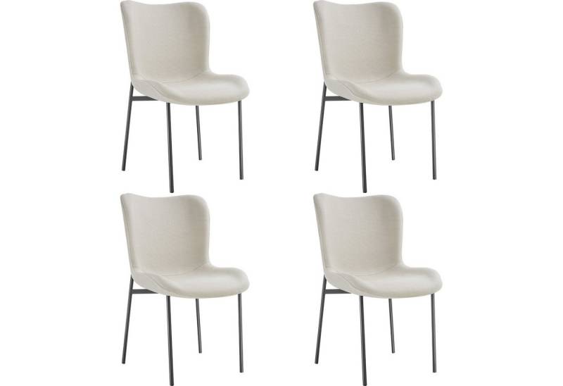 tectake Esszimmerstuhl Polsterstuhl (4er Set, 4 St), ergonomische Form mit hoher Rückenlehne von tectake