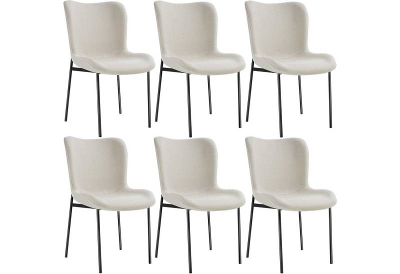tectake Esszimmerstuhl Polsterstuhl (6er Set, 6 St), ergonomische Form mit hoher Rückenlehne von tectake