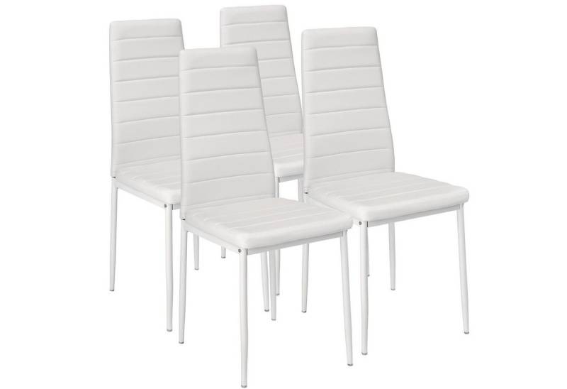 tectake Esszimmerstuhl 4er Set Esszimmerstuhl (4er Set, 4 St), gepolstert mit Kunstlederbezug von tectake
