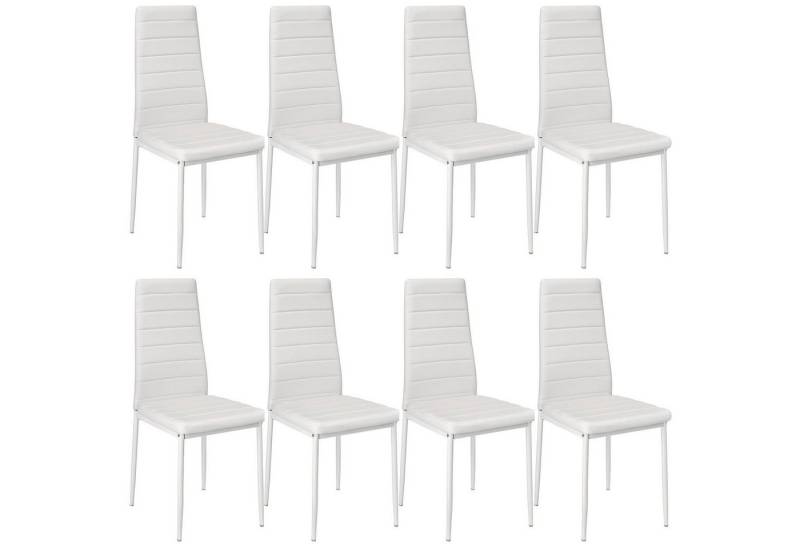 tectake Esszimmerstuhl 8er Set Esszimmerstuhl (8er Set, 8 St), gepolstert mit Kunstlederbezug von tectake