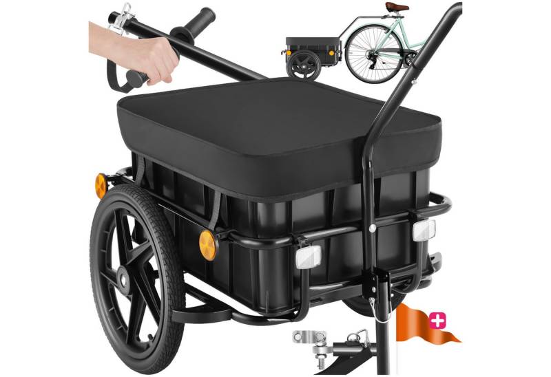 tectake Fahrradlastenanhänger Fahrradanhänger, luftgefüllte Profilreifen, Belastbarkeit 50 kg, Regenplane aus 600D Oxford-Gewebe, inkl. Reflektoren und Warnfahne tectake Fahrradlastenanhänger Fahrradanhänger, luftgefüllte Profilreifen, Belastbarkeit 50 kg, Regenplane aus 600D Oxford-Gewebe, inkl. Reflektoren und Warnfahne von tectake