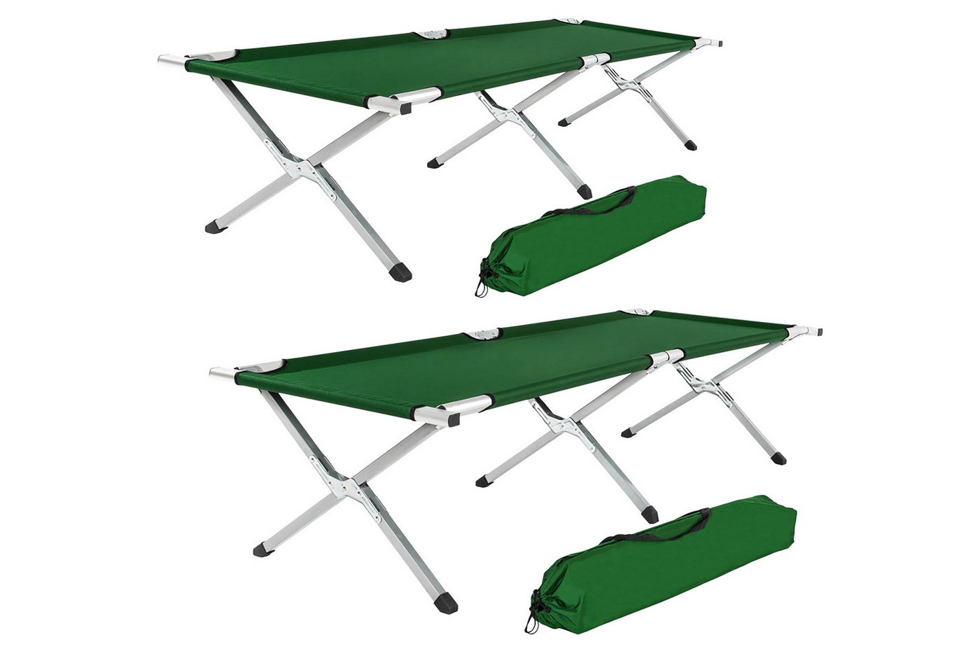 tectake Feldbett 2er Set Feldbett (2er Set, 2-St) mit Aluminiumgestell von tectake