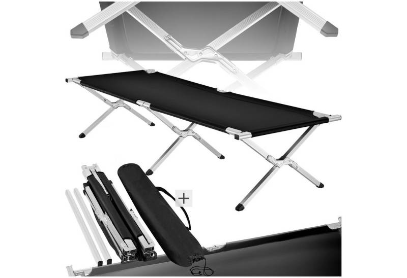 tectake Feldbett Gästebett aus Aluminium (1er Set) mit Aluminiumgestell von tectake