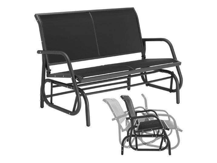 tectake Gartenbank Schaukelbank, 2-Sitzer, schwarz von tectake