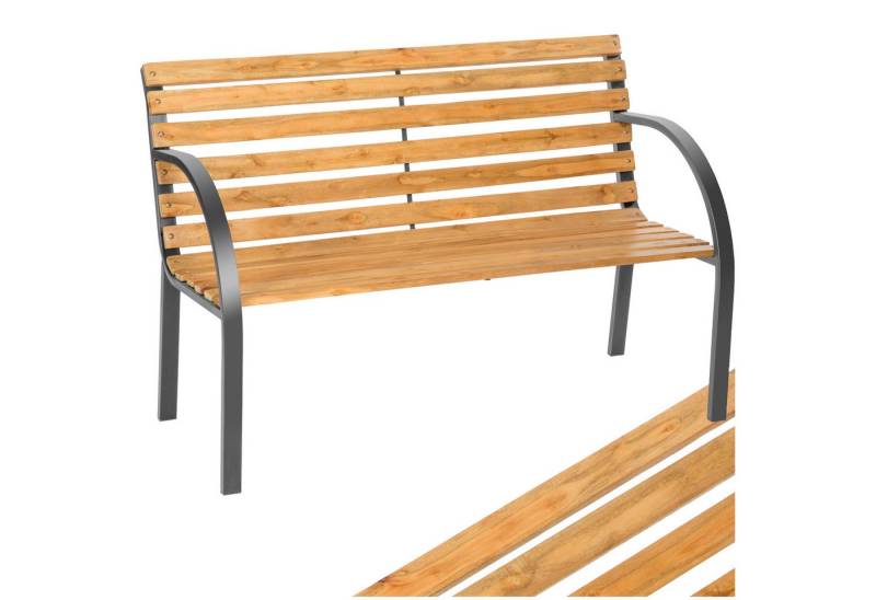 tectake Gartenbank Sitzbank Michaela 2-Sitzer aus Holz 119,5x 62x83cm, 2-Sitzer von tectake