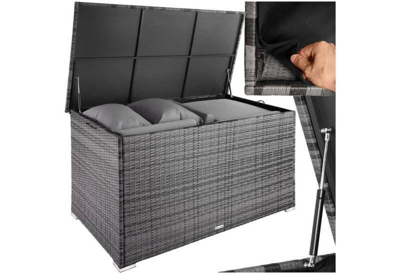 tectake Gartenbox Auflagenbox (1 St., Auflagenbox), Aufbewahrungsbox mit Aluminiumgestell und Rattangeflecht von tectake