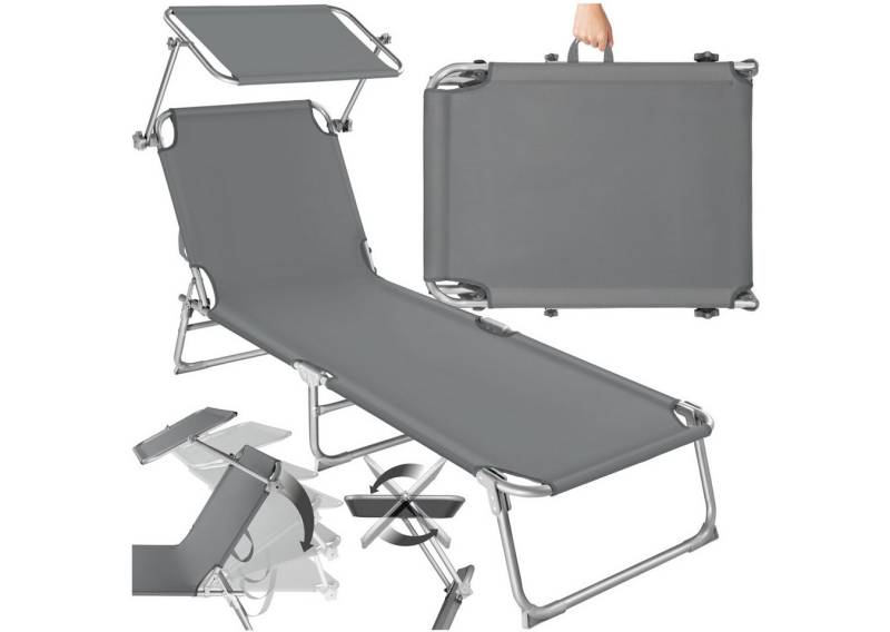 tectake Gartenliege Sonnenliege 4-stufig, 1 St., Lehne 4-stufig verstellbar von tectake