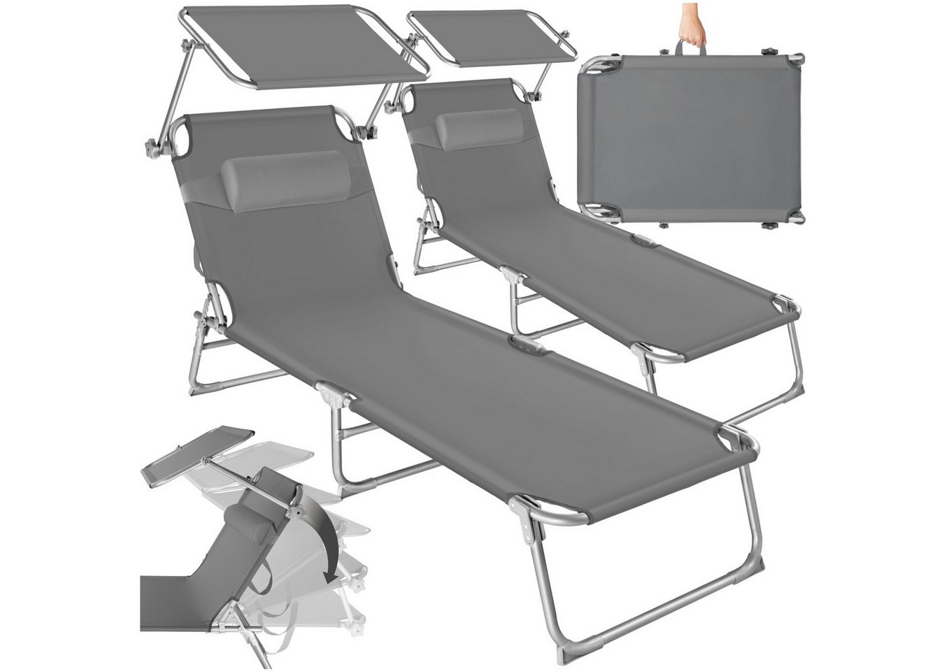 tectake Gartenliege 2er Set Gartenliege, Kombiset, 2 St., 2er, klappbar tectake Gartenliege 2er Set Gartenliege, Kombiset, 2 St., 2er, klappbar von tectake