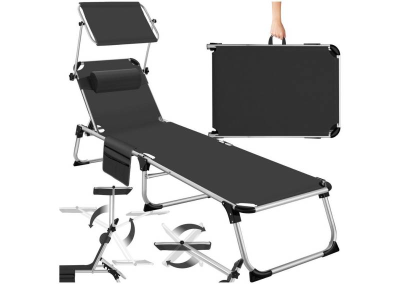 tectake Gartenliege Sonnenliege, 1 St., Klappbare, sehr komfortable Sonnenliege mit Kopfpolster von tectake