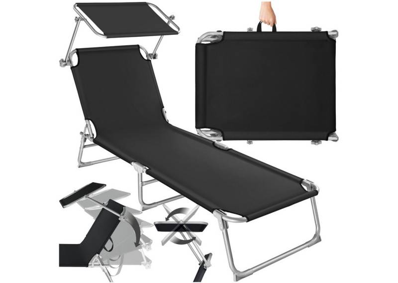 tectake Gartenliege Sonnenliege 4-stufig, 1 St., Lehne 4-stufig verstellbar von tectake