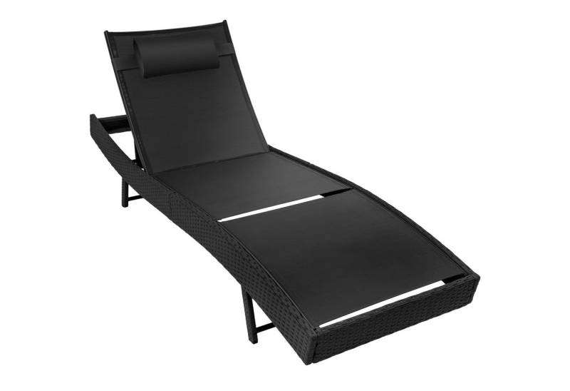 tectake Gartenliege Rattan Sonnenliege, 1, 1 St., 1tlg., widerstandsfähig und UV-beständig von tectake