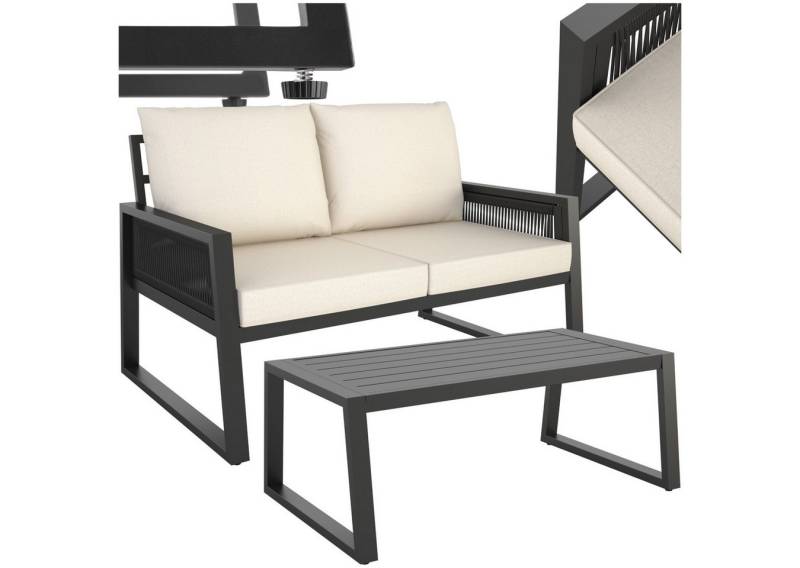 tectake Gartenlounge-Set Captive, (Set, 2-tlg), Extra dicke und große Sitzpolster und Rückenkissen von tectake