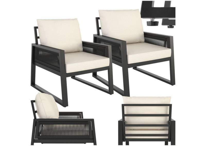 tectake Gartenlounge-Set Captive, (Set., 2-tlg), Extra dicke und große Sitzpolster und Rückenkissen von tectake