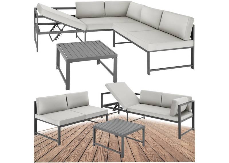 tectake Gartenlounge-Set Sitzgruppe, (Set., 3-tlg), Wetterfeste und absolut rostfreie Konstruktion von tectake