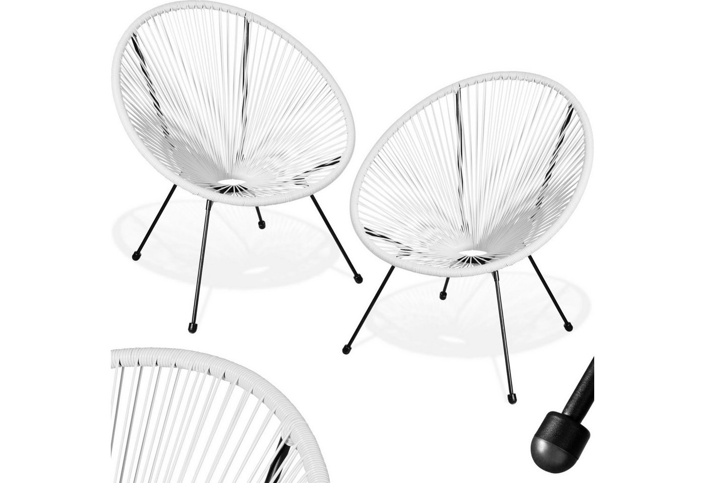 tectake Gartenstuhl 2er Set Gartenstuhl (Set, 1 St), Elastische Stränge aus Polyethylen von tectake