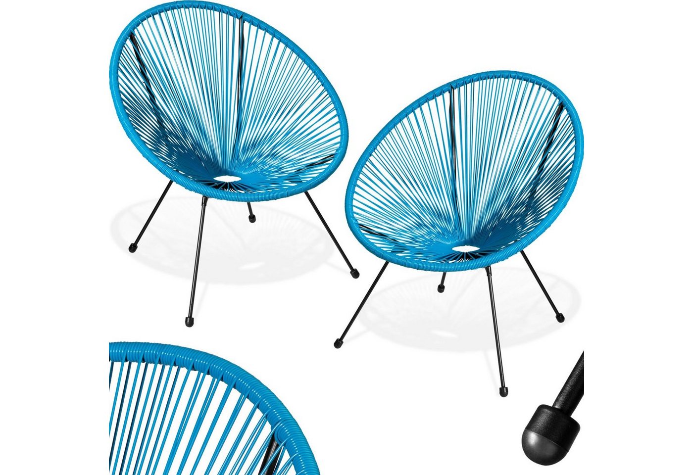 tectake Gartenstuhl 2er Set Gartenstuhl (Set, 1 St), Elastische Stränge aus Polyethylen von tectake
