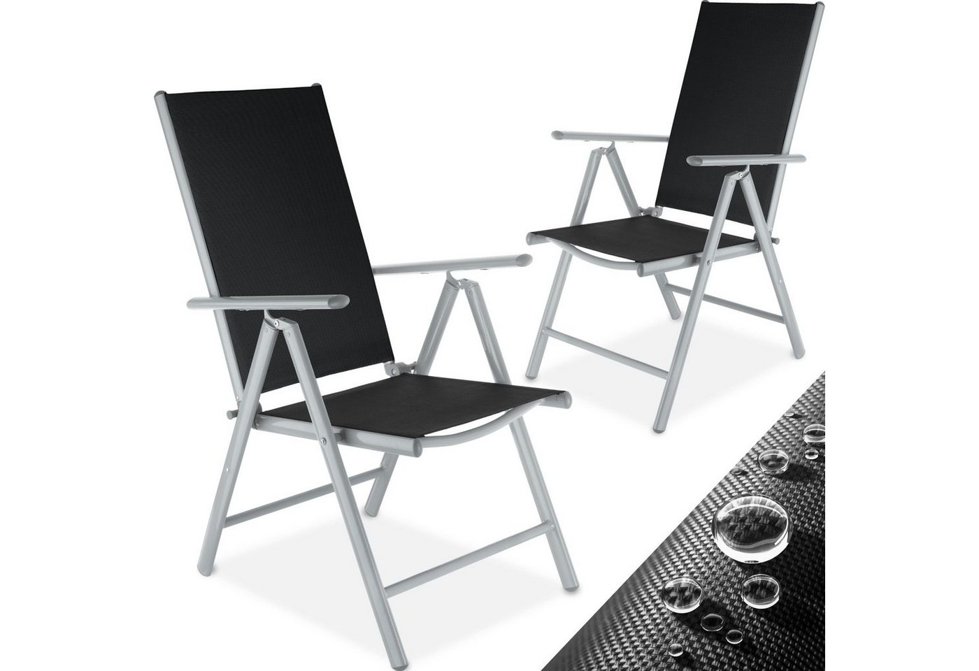 tectake Gartenstuhl 2er Set Gartenstuhl (2er Set, 2 St), klappbar von tectake