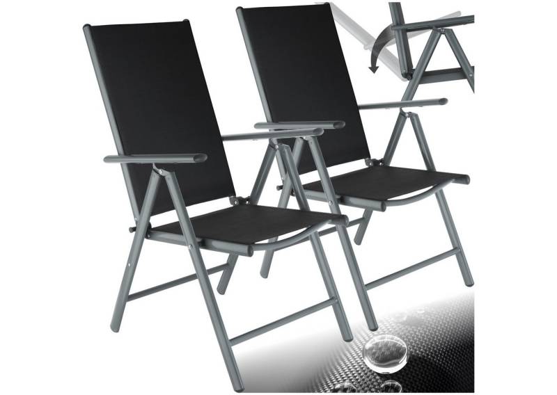 tectake Gartenstuhl 2er Set Gartenstuhl (Set, 2 St), Klappbar, Synthetisches Netzgewebe sorgt für gute Belüftung von tectake