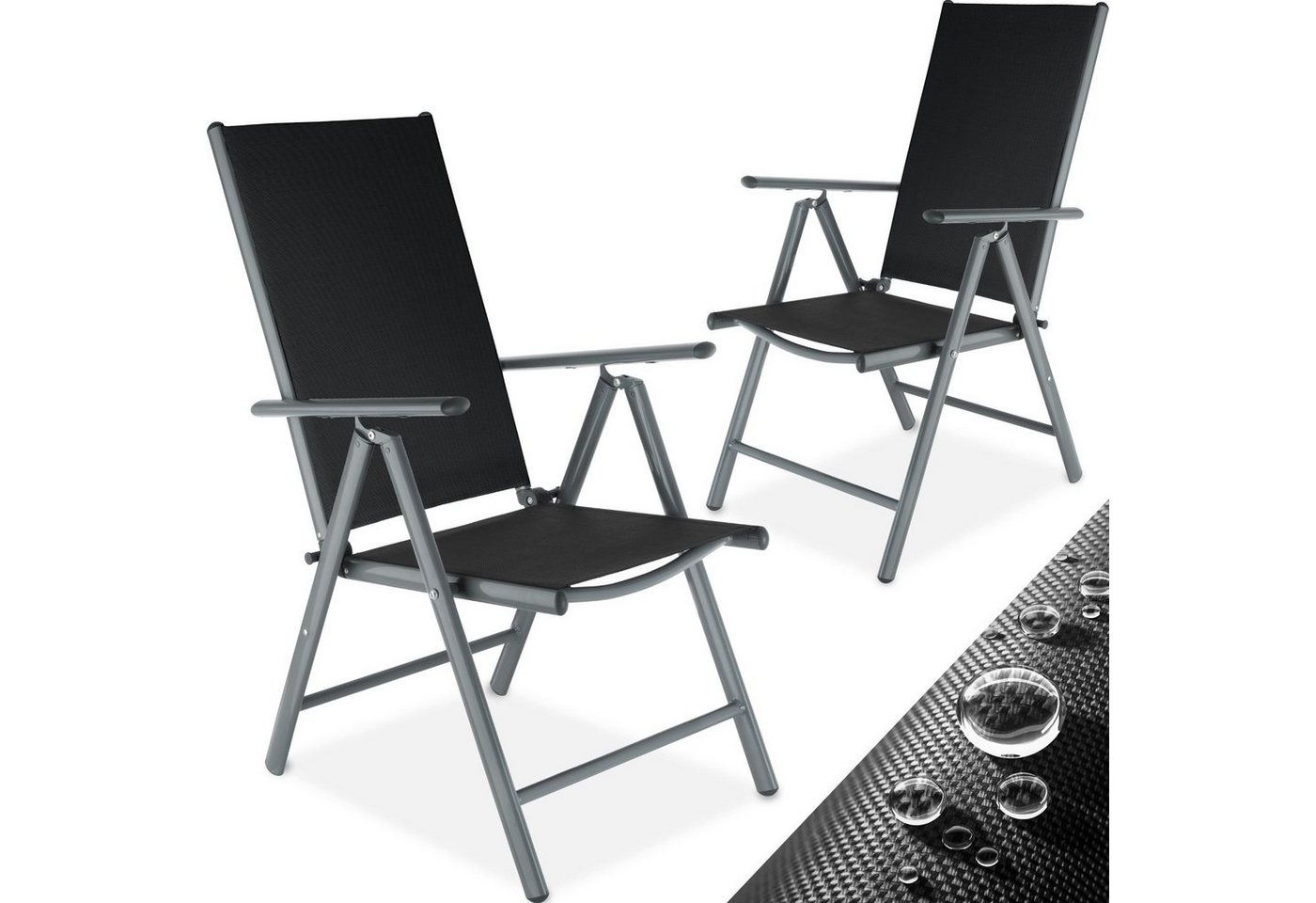 tectake Gartenstuhl 2er Set Gartenstuhl (2er Set, 2 St), klappbar von tectake