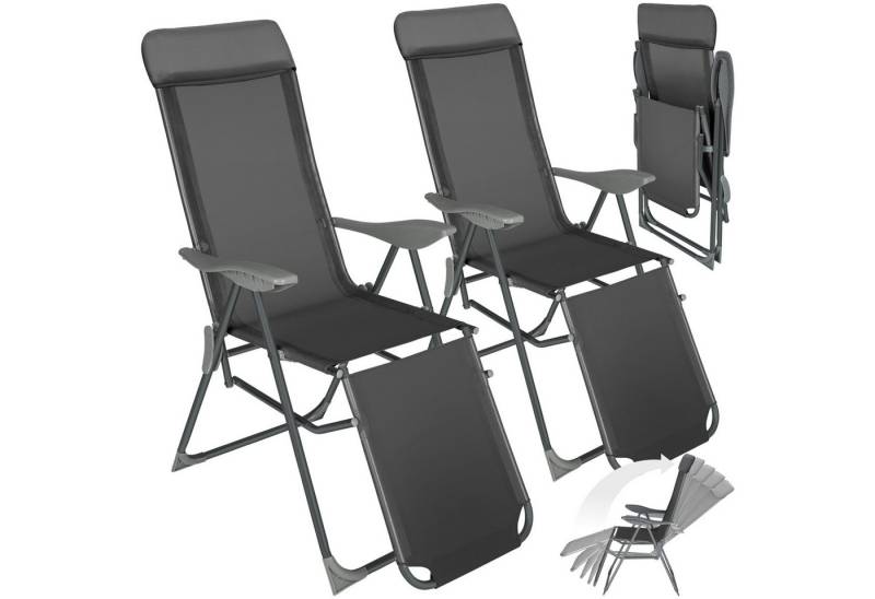 tectake Gartenstuhl 2er Set Gartenstuhl (Set, 2 St), Abnehmbares Kopfpolster von tectake