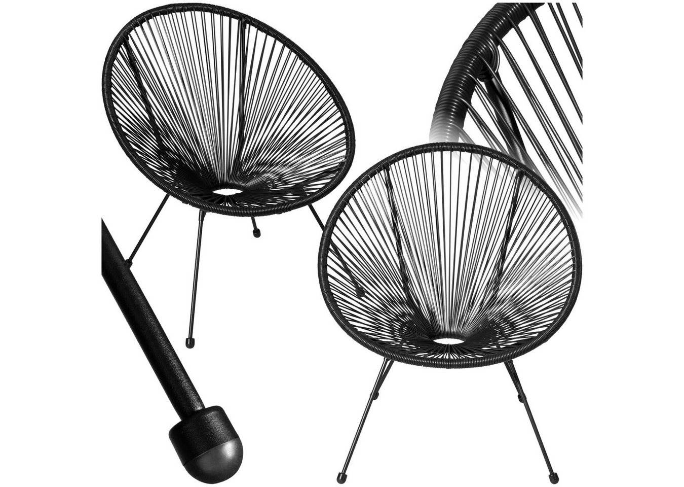 tectake Gartenstuhl 2er Set Gartenstuhl (Set., 1 St), Elastische Stränge aus Polyethylen von tectake