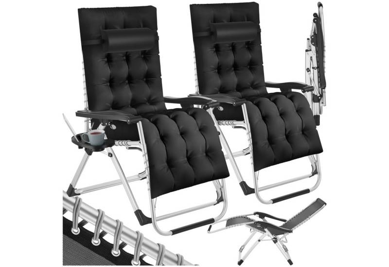 tectake Gartenstuhl 2er Set Sonnenliege (Komplettset, 2 St), klappbar von tectake