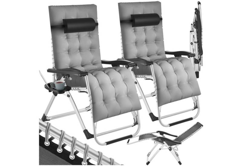 tectake Gartenstuhl 2er Set Sonnenliege (Komplettset, 2 St), klappbar von tectake