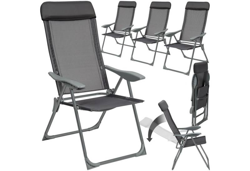 tectake Gartenstuhl 4er Set Gartenstuhl (Set, 4 St), Klappbar, Synthetisches Netzgewebe sorgt für gute Belüftung von tectake