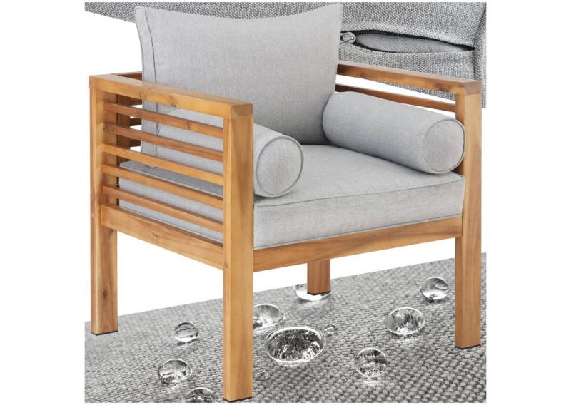 tectake Gartenstuhl Garten-Loungesessel (Set, 1 St), 4 bequeme Polster mit extradicker Schaumstofffüllung von tectake