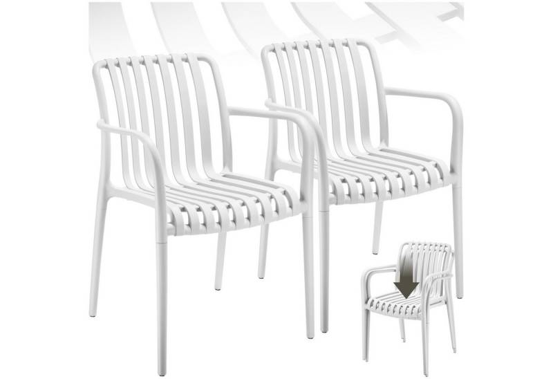 tectake Gartenstuhl Gartenstühle (Set, 2 St), Wetterfester, strapazierfähiger und langlebiger Kunststoff von tectake