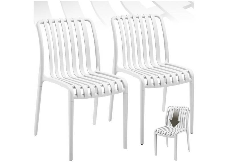 tectake Gartenstuhl Gartenstühle (Set., 2 St), Wetterfester, robuster und langlebiger Kunststoff von tectake