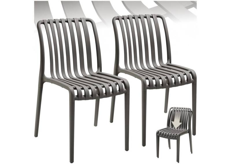 tectake Gartenstuhl Gartenstühle (Set., 2 St), Wetterfester, robuster und langlebiger Kunststoff von tectake