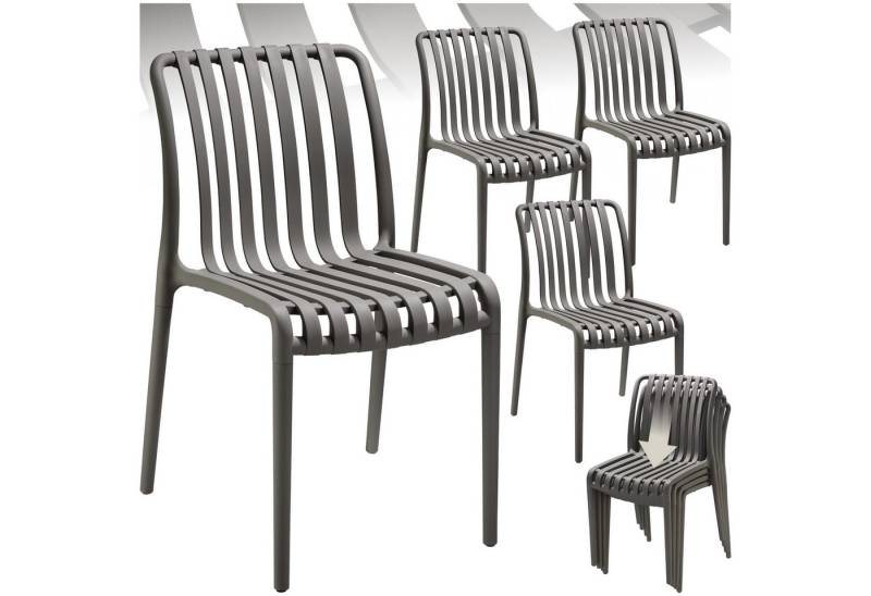 tectake Gartenstuhl Gartenstühle (Set., 4 St), Wetterfester, robuster und langlebiger Kunststoff von tectake