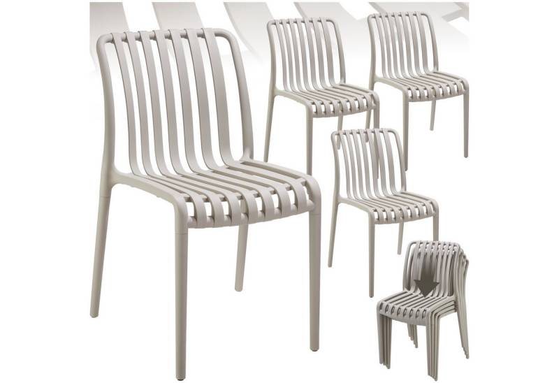 tectake Gartenstuhl Gartenstühle (Set., 4 St), Wetterfester, robuster und langlebiger Kunststoff von tectake
