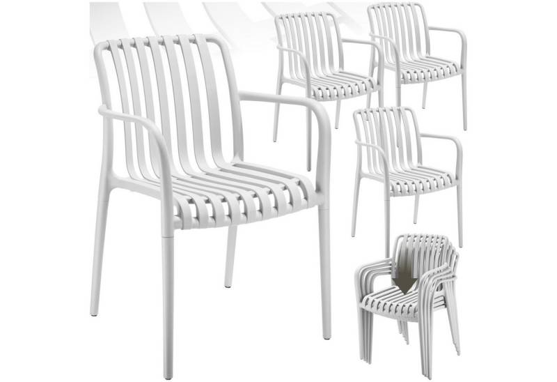 tectake Gartenstuhl Gartenstühle (Set., 4 St), Wetterfester, strapazierfähiger und langlebiger Kunststoff von tectake