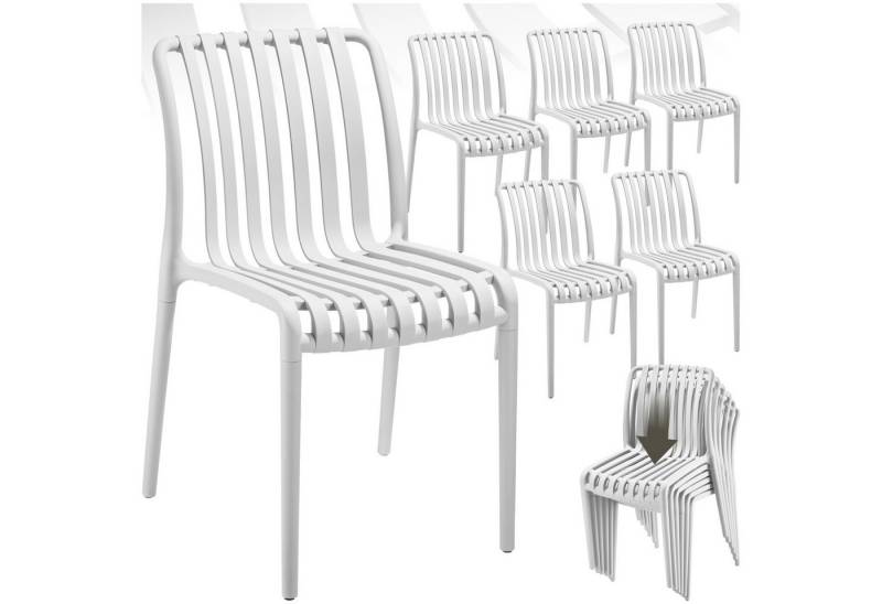 tectake Gartenstuhl Gartenstühle (Set., 6 St), Wetterfester, robuster und langlebiger Kunststoff von tectake