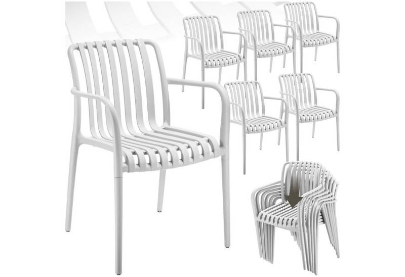tectake Gartenstuhl Gartenstühle (Set., 6 St), Wetterfester, strapazierfähiger und langlebiger Kunststoff von tectake