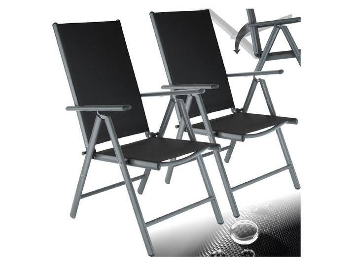 tectake Gartenstuhl Marilena (Set., 2 St), Klappbar, Synthetisches Netzgewebe sorgt für gute Belüftung, grau, 2 St. von tectake