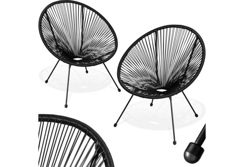 tectake Gartenstuhl 2er Set Gartenstuhl (2er Set, 1 St), Retro-Design im Acapulco-Stil von tectake