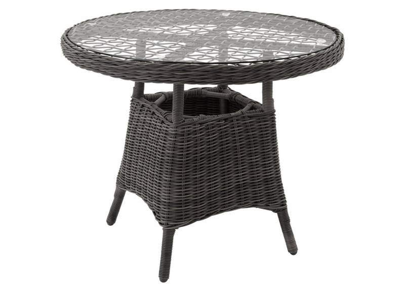 tectake Gartentisch (1-St., 1 tlg), Hochwertiges Geflecht aus strapazierfähigem Polyrattan von tectake