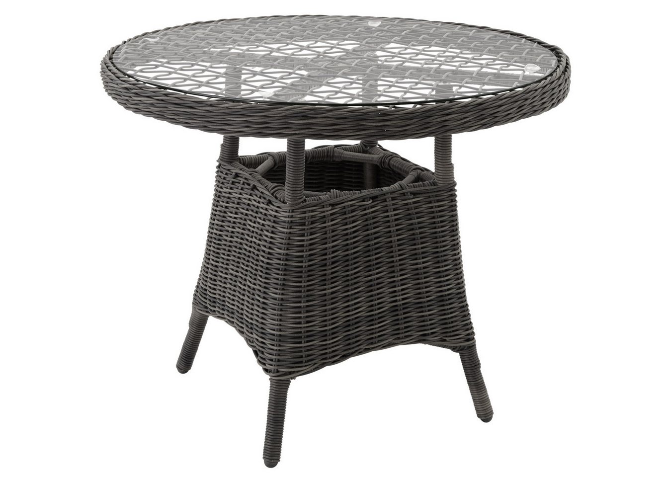 tectake Gartentisch (1-St., 1 tlg), Hochwertiges Geflecht aus strapazierfähigem Polyrattan von tectake