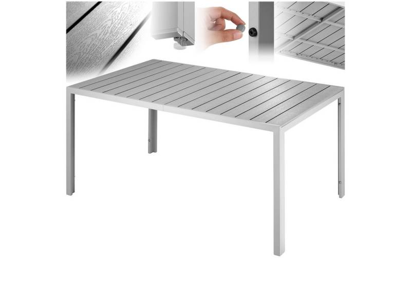 tectake Gartentisch Bianca (1-St., 1 tlg), Rostfreies, stabiles Gestell aus Aluminium von tectake
