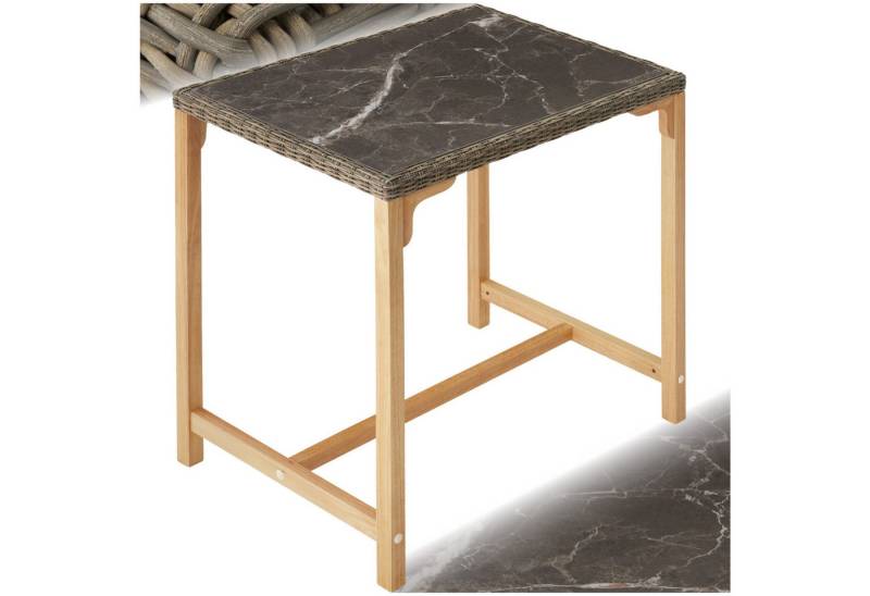 tectake Gartentisch Rattan Bartisch, mit Aluminium- und Holzgestell tectake Gartentisch Rattan Bartisch, mit Aluminium- und Holzgestell von tectake