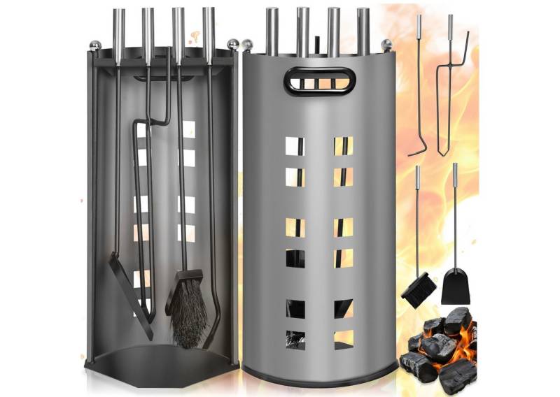 tectake Grillbesteck-Set Kaminbesteck, (5 tlg), 5-teilig von tectake