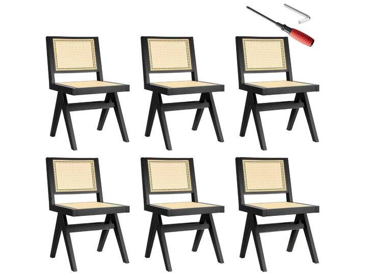 tectake HOLZSTUHL, Schwarz, Holz, 48.5x83x53.5 cm, Esszimmer, Stühle, Esszimmerstühle, Vierfußstühle von tectake