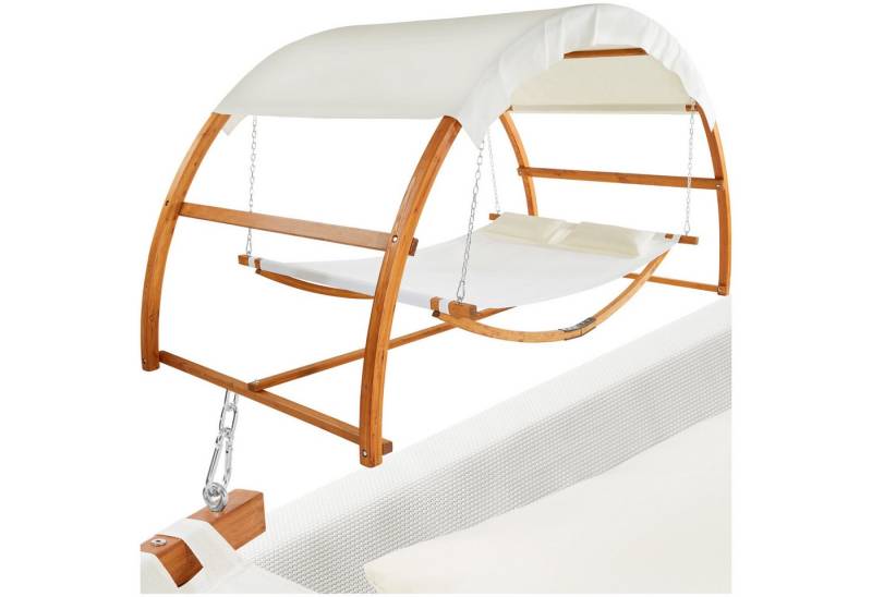 tectake Hängematte Hammock Locarno für 2 Personen 328x160x171,5cm, mit Holzgestell, für 2 Personen von tectake