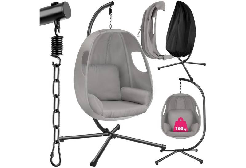 tectake Hängesessel Anika, mit extra dickem Sitzkissen, 360° drehbar von tectake